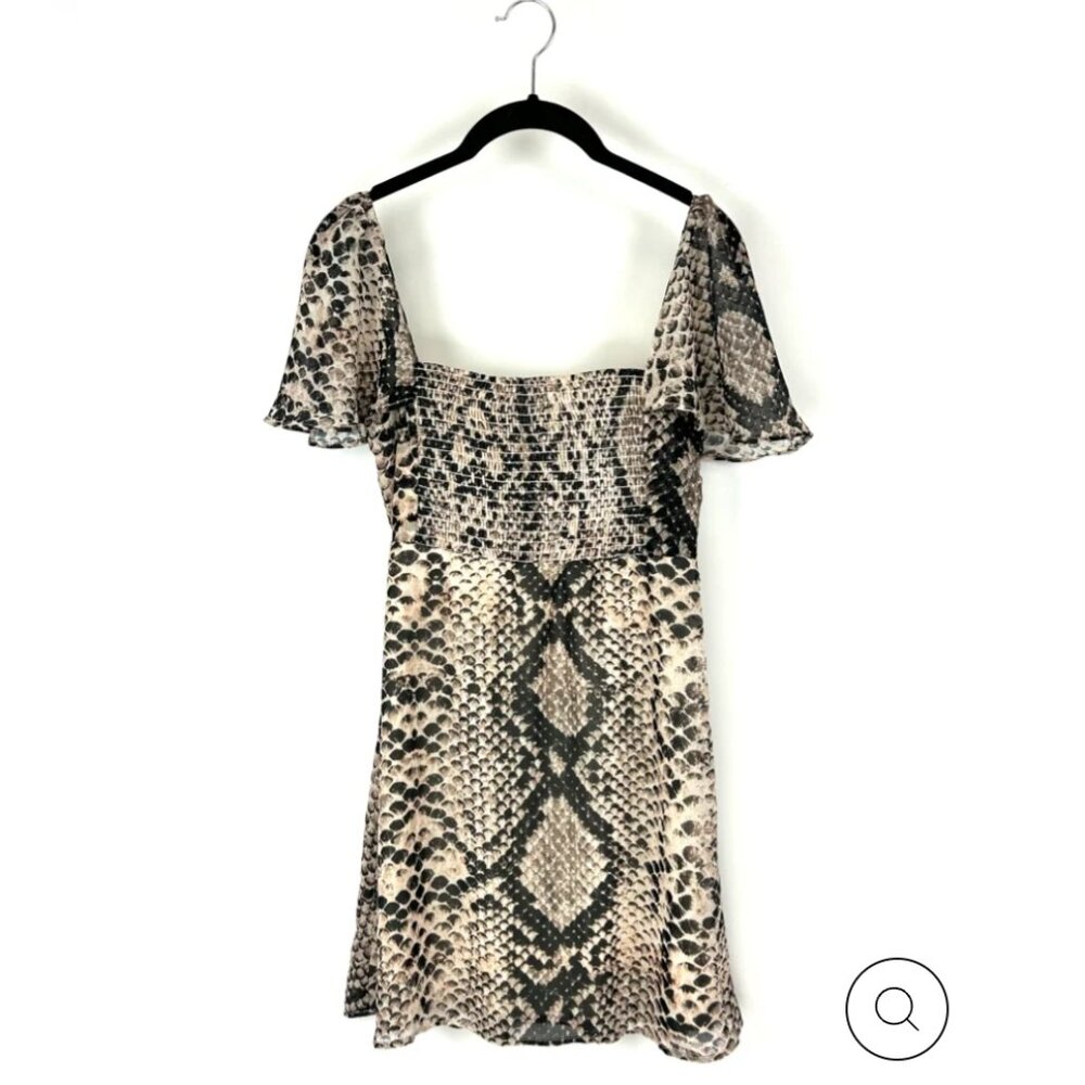 SHOW ME YOUR MUMU FLOWY SNAKE SKIN PRINT DRESS
